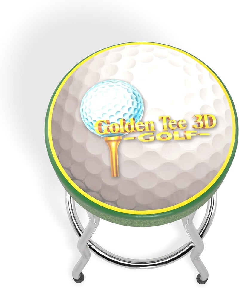 Arcade1Up Officially Licensed Adjustable Stool with Chrome-Plated Steel Frame and High-Density Foam Padding for Supreme Gaming Comfort (Golden TEE) - Image 1